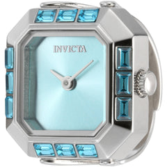 Invicta Women's Mini Ring Watch - Angel Light Blue Dial Silver Band Crystal | 49579