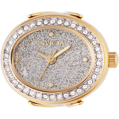 Invicta Women's Mini Ring Watch - Angel Silver Glitter Dial Yellow Gold Band | 49599