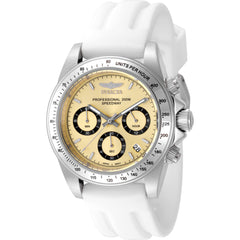 Invicta Men's Watch - Speedway Quartz Chrono Gold Dial White Silicone Strap | 50487