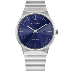 Citizen Men's Watch - Axiom Eco-Drive Blue Dial Silver Steel Bracelet | BM7580-51L