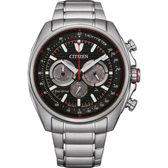 Citizen Men's Watch - Chronograph Black and Grey Dial Steel Bracelet | CA4561-89E