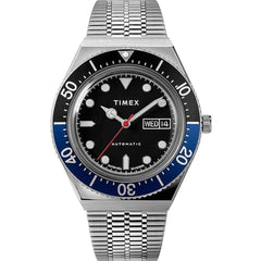 Timex Men's Watch - M79 Automatic Black Dial Silver Steel Bracelet | TW2U29500V3