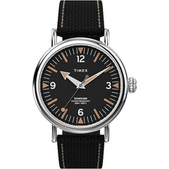 Timex Men's Watch - Standard Black Leather and Woven Fabric Strap | TW2V44000VQ