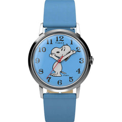 Timex Men's Watch - Marlin x Peanuts Snoopy Blue Dial Leather Strap | TW2W794000Q