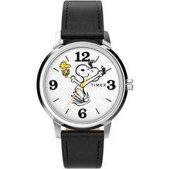 Timex Men's Watch - Marlin x Peanuts Snoopy White Dial Leather Strap | TW2Y199000Q