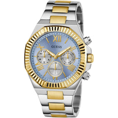 Guess Men's Analog Watch - Equity Blue Dial Two Tone Steel Bracelet Date | GW0703G3
