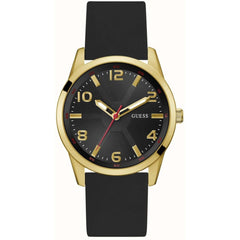 Guess Men's Watch - Monte Quartz Yellow Gold Case Black Silicone Strap | GW0805G2