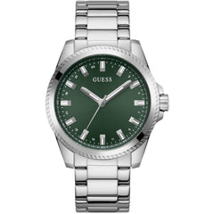 Guess Men's Watch - Gbs Champ Quartz Green Dial Stainless Steel Bracelet | GW0810G2
