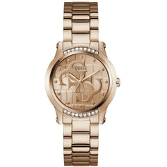 Guess Women's Watch - Annette Quartz Crystal Bezel Rose Gold Dial Bracelet | GW0861L3