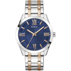 Guess Women's Watch - Elliot Blue Dial TT Silver Tone, Rose Gold Bracelet | GW0893G2