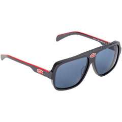 Bugatti Men's Sunglasses - Grey Acetate Navigator Full Rim Frame Blue Lens | 06-GCRY