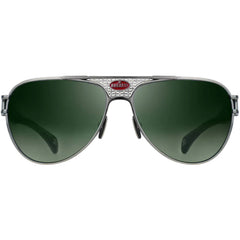 Bugatti Men's Sunglasses - Sterling Silver Metal Pilot Shape Full Rim Frame | 11-SS