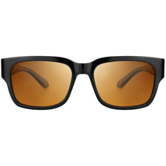 Bugatti Unisex Sunglasses - Black/White Gold Acetate Rectangular Shape Frame | 29-BK
