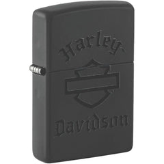 Zippo Windproof Lighter - Iconic Harley Davidson Logo Black Matte Finish | 46218