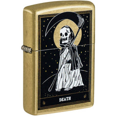 Zippo Windproof Pocket Lighter - Death Card Design Classic Street Brass Finish | 46722