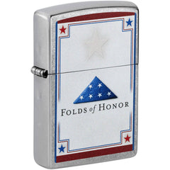Zippo Windproof Pocket Lighter - Folds of Honor Stars Design Chrome Finish | 46768