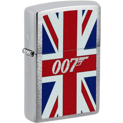Zippo Windproof Pocket Lighter James Bond Union Jack Design Brushed Chrome | 46801