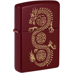 Zippo Pocket Lighter - Lucky Dragon Design Classic Merlot Metal Windproof | 46834