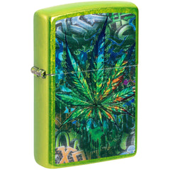 Zippo Pocket Lighter - Graffiti Leaf Design Classic Lurid Metal Windproof | 46846