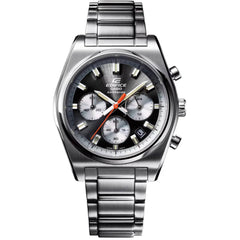 Casio Men's Watch - Edifice Chrono Black and Silver Dial Bracelet | EFB-730D-1AVCR