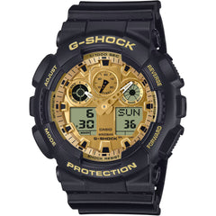 Casio Men's Watch - G-Shock Gold Tone and Grey Analog-Digital Dial | GA-100GGB-1A9CR