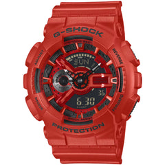 Casio Men's Watch - G-Shock Black and Red Analog-Digital Dial Strap | GA-110RRB-4ACR