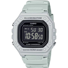 Casio Unisex Watch - Chronograph Digital Dial White Resin Strap | W-218H-8BVCF