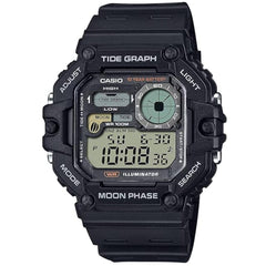 Casio Men's Watch - Moon Phase Digital Dial Black Resin Strap | WS-1700H-1AVCF