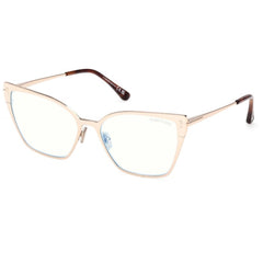 Tom Ford Women's Eyeglasses - Shiny Rose Gold Metal Butterfly Frame | FT6051-B 56028