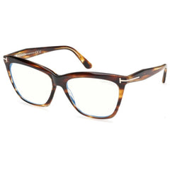 Tom Ford Women's Eyeglasses - Coloured Havana Acetate Cat Eye Frame | FT6064-B 56055