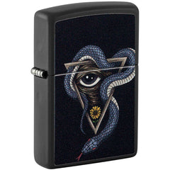 Zippo Windproof Pocket Lighter - Snake and Eye Design Matte Black Metal | 48651