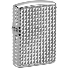 Zippo Windproof Lighter - Geometric Diamond Design High Polish Chrome Finish | 48880