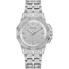 Bulova Women's Watch Octava Silver Tone Steel and Crystal Bracelet | 96L305