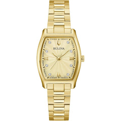 Bulova Women's Watch - Diamond Champagne Dial Yellow Gold Bracelet | 97P160