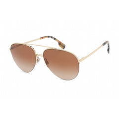 Burberry Women's Sunglasses - Light Gold Metal Full Rim Aviator Frame | BE3113 110913