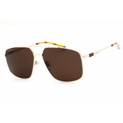 Gucci Unisex Sunglasses - Gold Metal Rectangular Frame Polarized | GG1676S 002