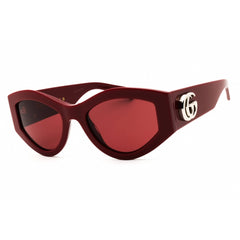 Gucci Unisex Sunglasses - Burgundy Acetate Cat Eye Full Rim Frame | GG1951S 003