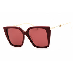 Gucci Unisex Sunglasses - Burgundy and Gold Acetate Rectangular Frame | GG1967S 004