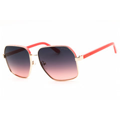 Guess Unisex Sunglasses - Pink Metal Rectangular Gradient Smoke Lense | GU00107 74B