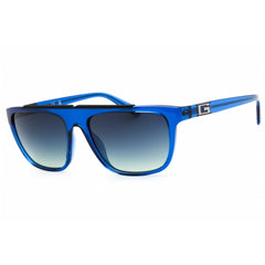 Guess Unisex Sunglasses - Shiny Blue Injected Propionate Rectangular | GU00122 90W