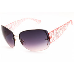 Guess Outlet Unisex Sunglasses - Shiny Rose Gold Metal Half Rim Frame | GO00034 28B