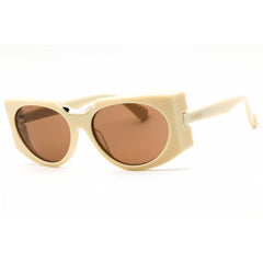 Max Mara Unisex Sunglasses - Ivory Acetate Full Rim Cat Eye Frame | MM0123 25E