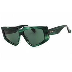 Max Mara Unisex Sunglasses - Dark Green Acetate Full Rim Cat Eye Frame | MM0125 98N
