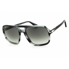 Persol Unisex Sunglasses - Striped Grey Acetate Rectangular Frame | PO3328S 119271