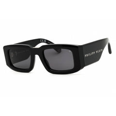 Philipp Plein Unisex Sunglasses - Shiny Black Acetate Full Rim Frame | SPP149V 0700