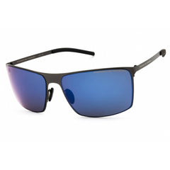 Porsche Unisex Sunglasses - Gunmetal Metal Rectangular Full Rim Frame | P8667 64C