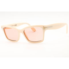 Tom Ford Unisex Sunglasses - Rectangular Shape Ivory Full Rim Frame | FT1085 25Z
