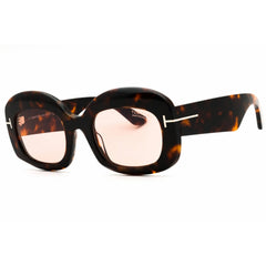 Tom Ford Unisex Sunglasses - Oval Shape Dark Havana Full Rim Frame | FT1219 52Y