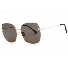 Tom Ford Unisex Sunglasses - Rectangular Shape Shiny Rose Gold Frame | FT1250-K 28A