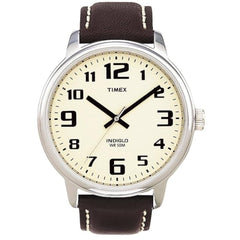 Timex Men's Watch - Easy Reader Quartz Cream Dial Brown Leather Strap | T282019J